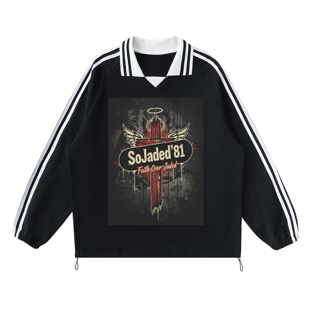 Contrast Lapel Collar Sweatshirt for Men and Women | Unisex Casual Streetwear Pullover