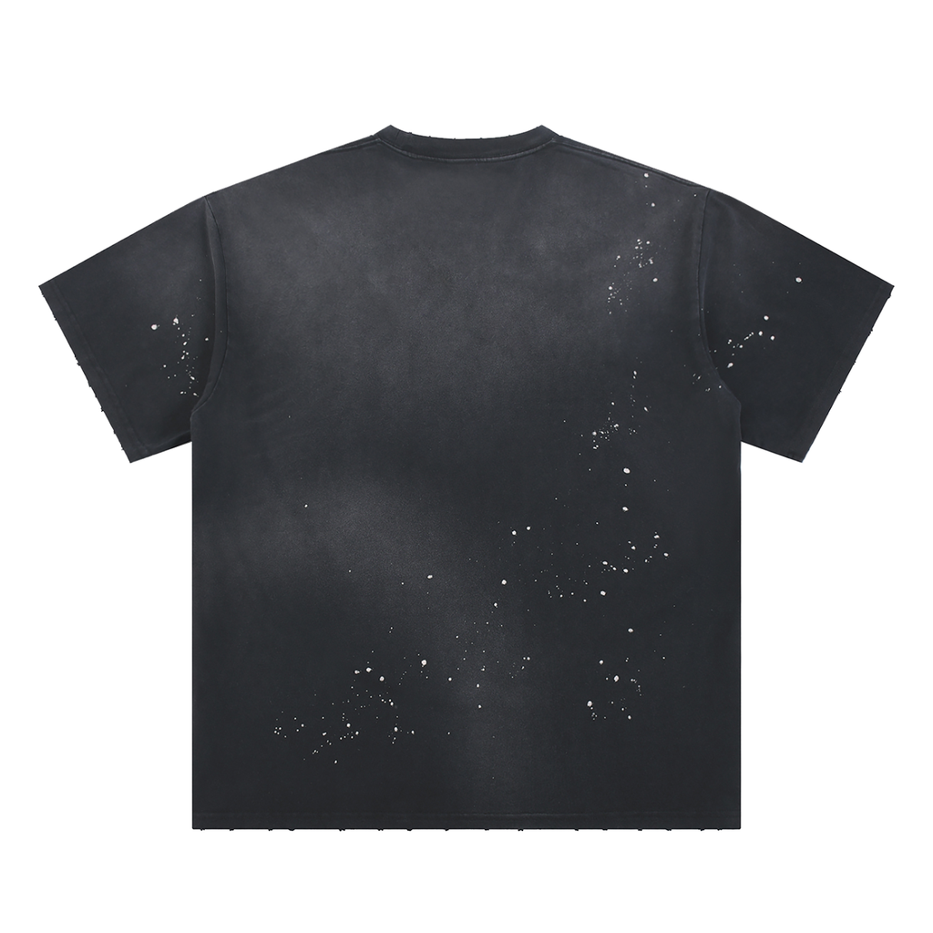 Sun Frayed Painted T-Shirt for Men and Women | Unisex Artistic Streetwear Tee
