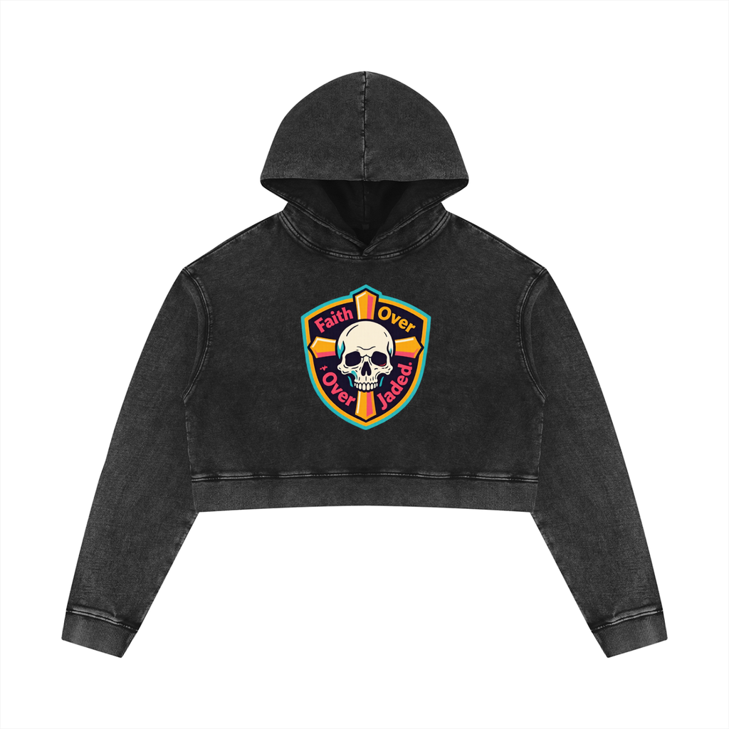 Women’s Mineral Washed Crop Hoodie