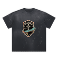 Sun Frayed Painted T-Shirt for Men and Women | Unisex Artistic Streetwear Tee