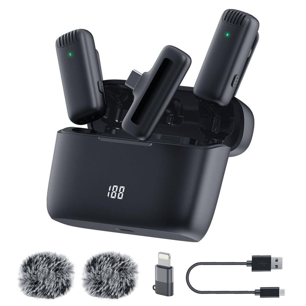 Labstandard Professional Wireless Lavalier Lapel Microphone for iPhone, iPad, mini Video Recording Mic forInterview Video Podcast Vlog YouTube&Livestream, Noise Reduction, Plug &Play