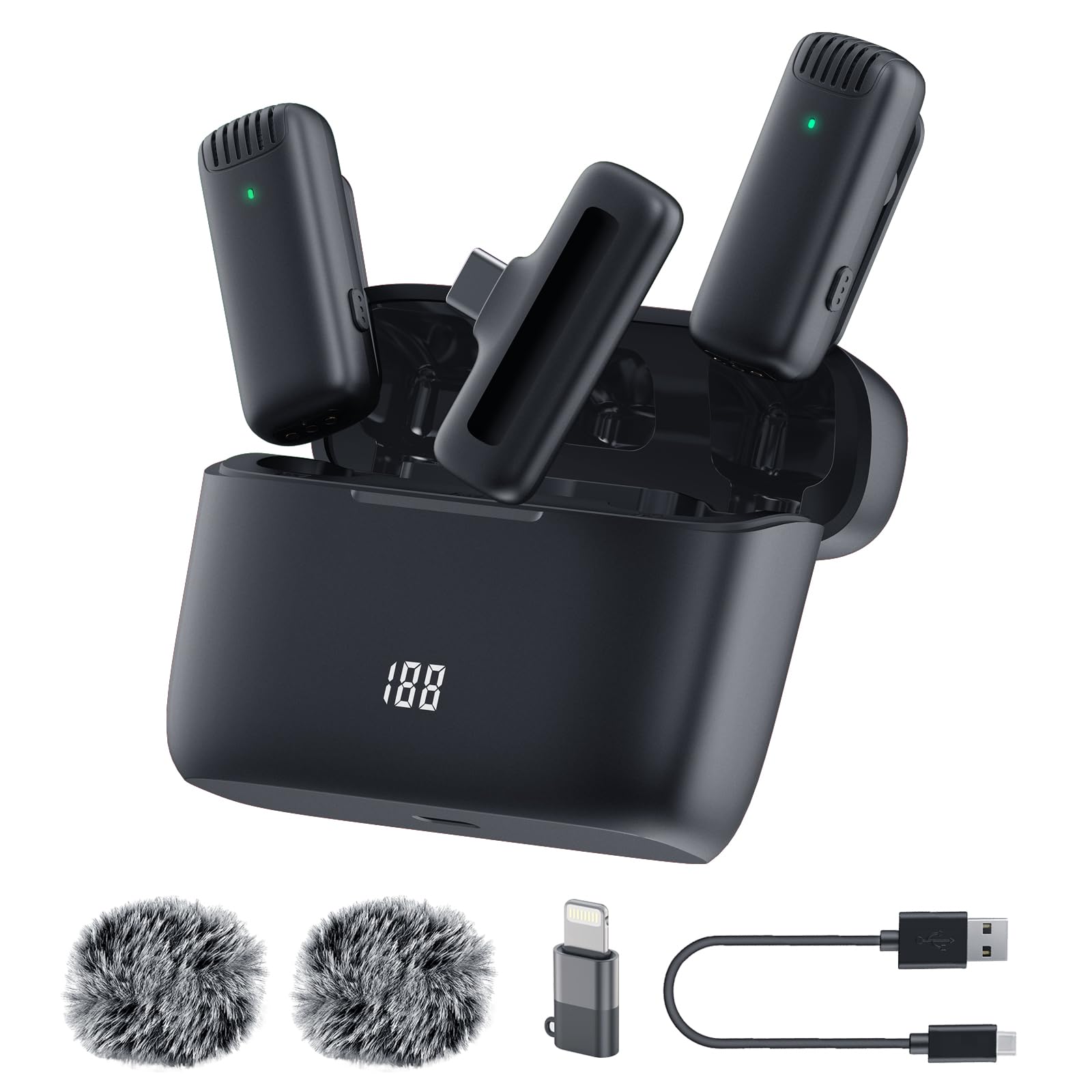 Labstandard Professional Wireless Lavalier Lapel Microphone for iPhone, iPad, mini Video Recording Mic forInterview Video Podcast Vlog YouTube&Livestream, Noise Reduction, Plug &Play