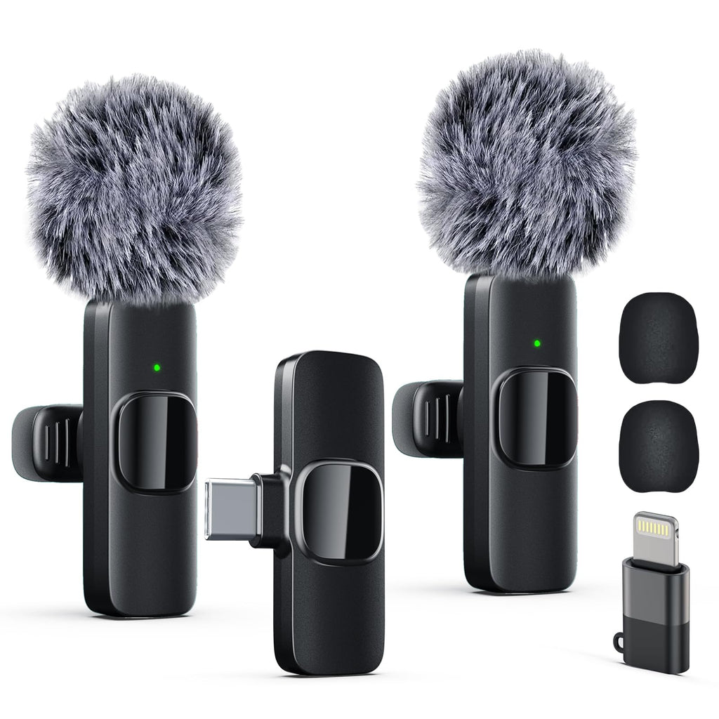 Labstandard Professional Wireless Lavalier Lapel Microphone for iPhone, iPad, mini Video Recording Mic forInterview Video Podcast Vlog YouTube&Livestream, Noise Reduction, Plug &Play